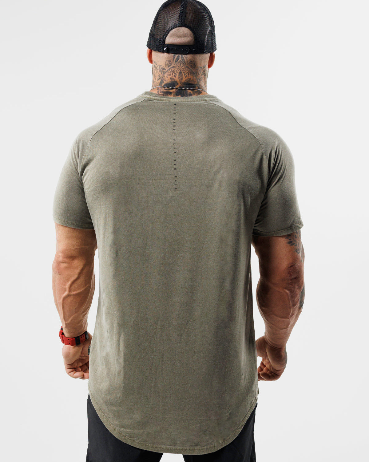MOTO DISTRESSED TEE - OLIVE