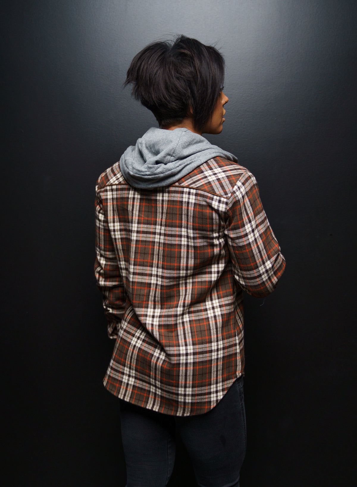 WOMEN'S HOODED FOREVER FLANNEL - ORANGE