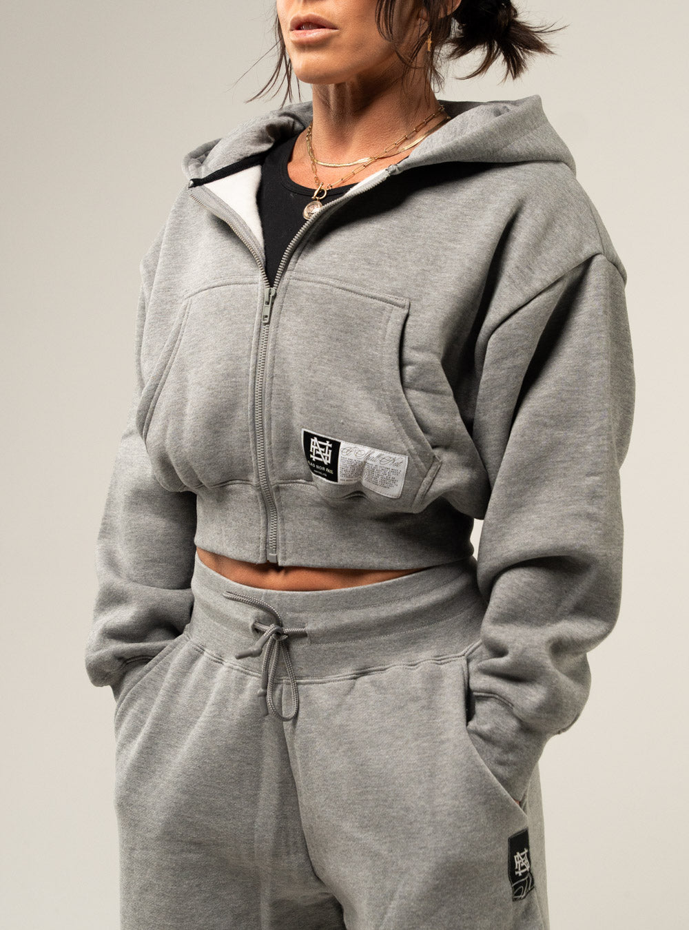 WOMEN'S ZIPPER HOODIE - GREY