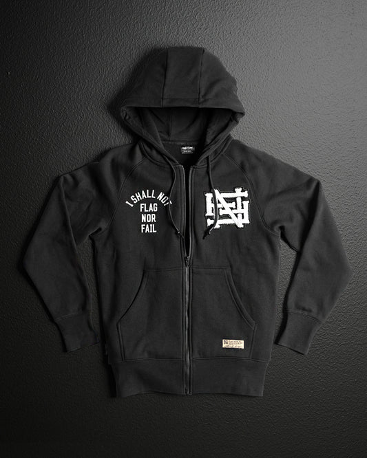 VARSITY PATCH ZIP UP + FREE TEE - BLACK