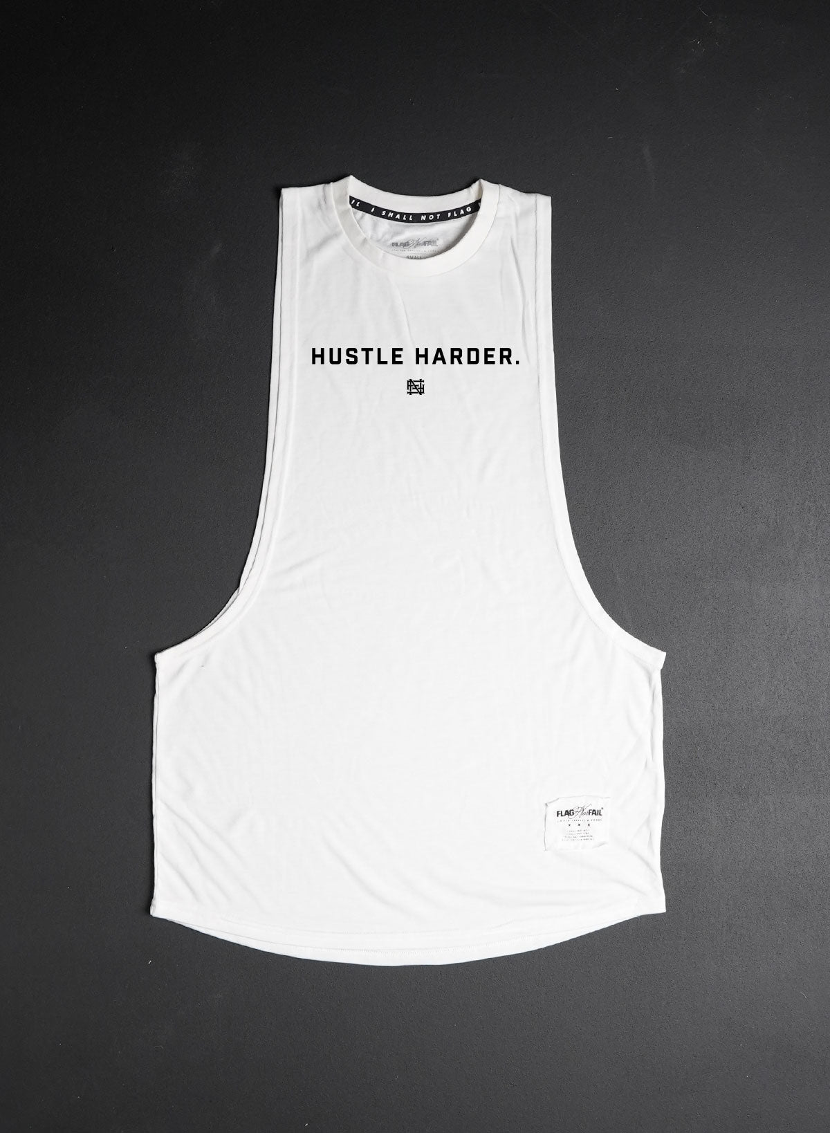 HUSTLE HARDER BRO TANK - WHITE