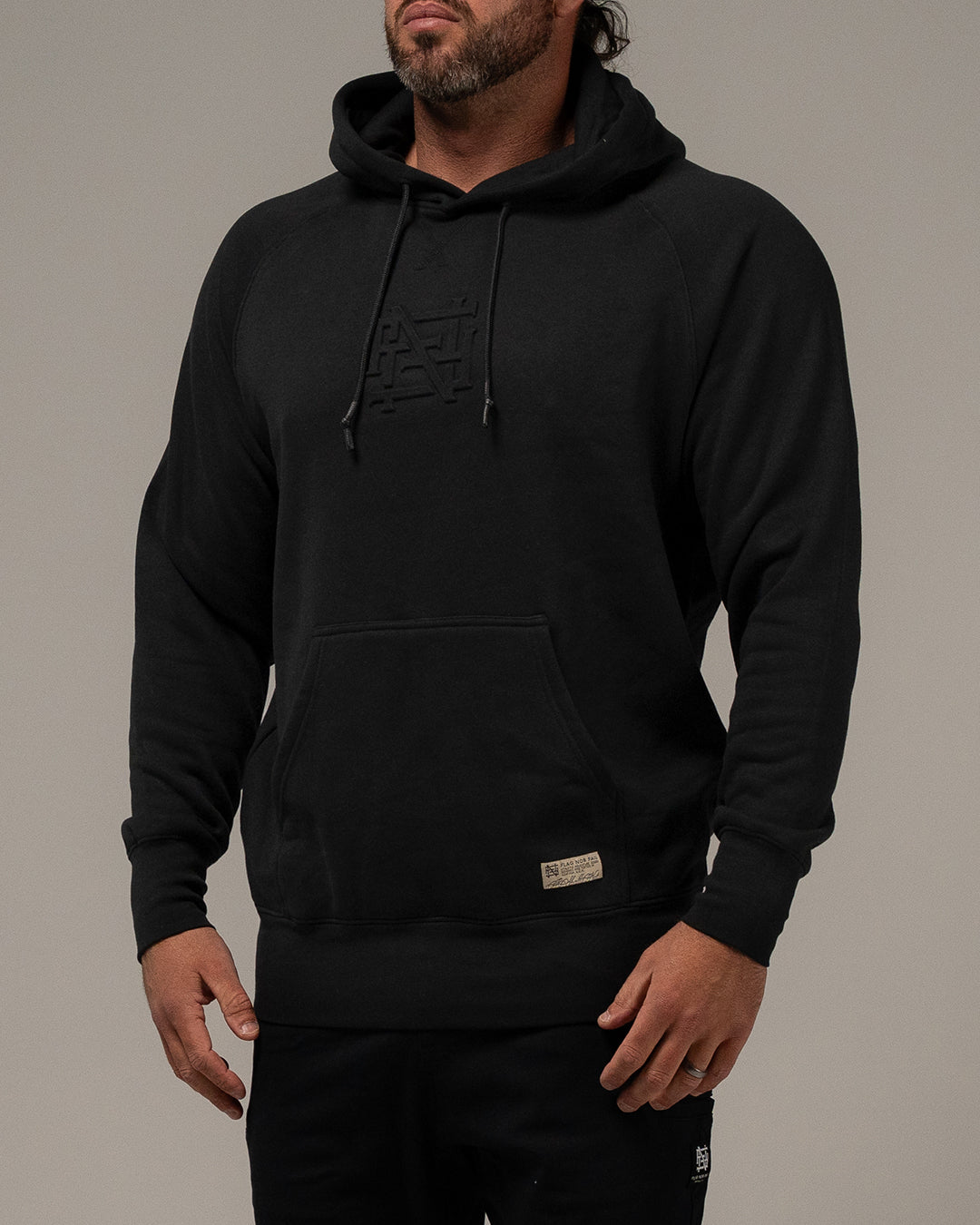 EMBOSSED PULLOVER-BLACK