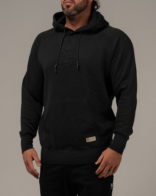EMBOSSED PULLOVER-BLACK