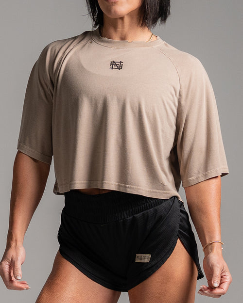 MOTO CROP TEE - EARTH