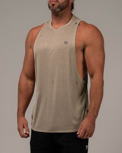 MOTO DISTRESSED BRO TANK - EARTH