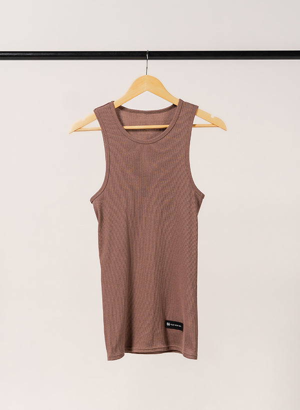 MENS RIBBED TANK - EARTH