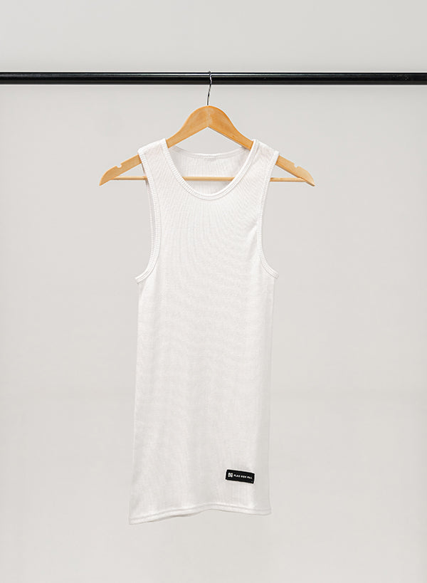 MENS RIBBED TANK - WHITE