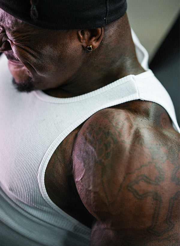 MENS RIBBED TANK - WHITE