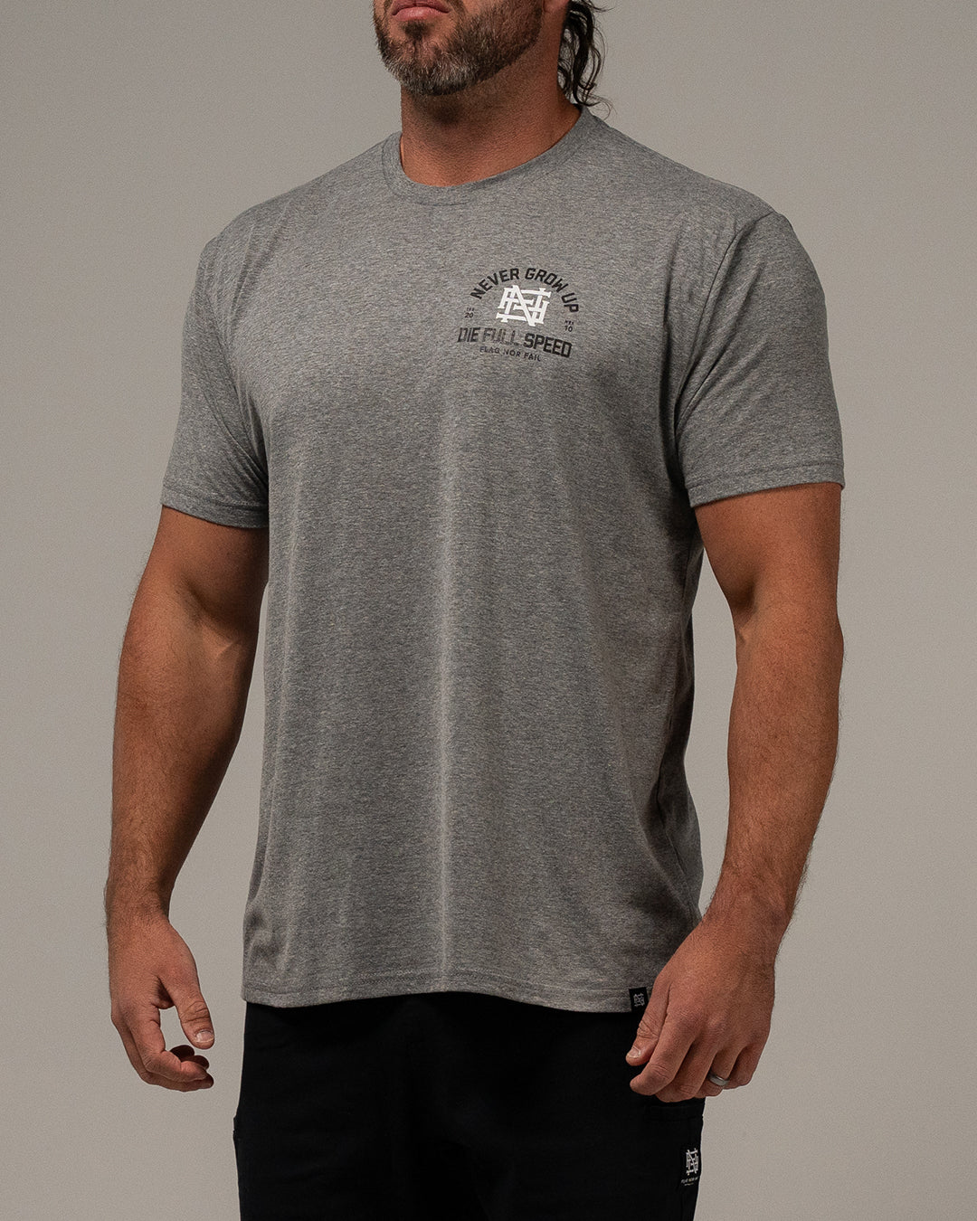 NEVER GROW UP TEE - TRIBLEND GREY