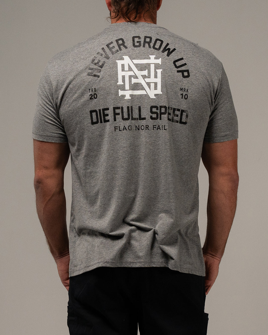 NEVER GROW UP TEE - TRIBLEND GREY