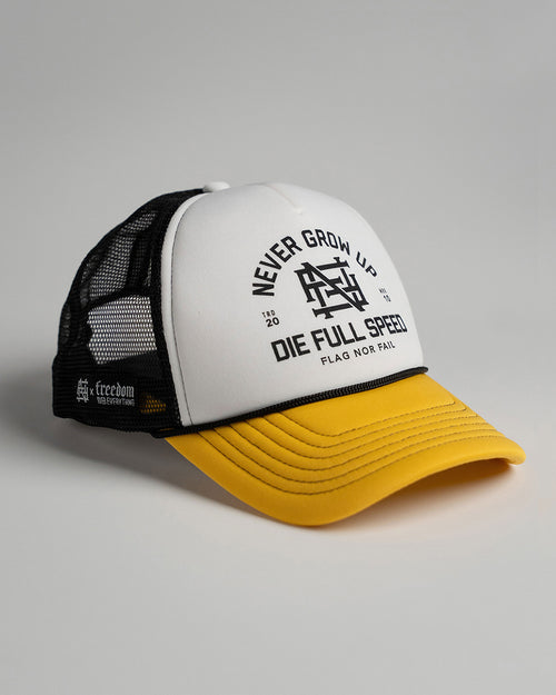 NEVER GROW UP FOAM TRUCKER - WHITE