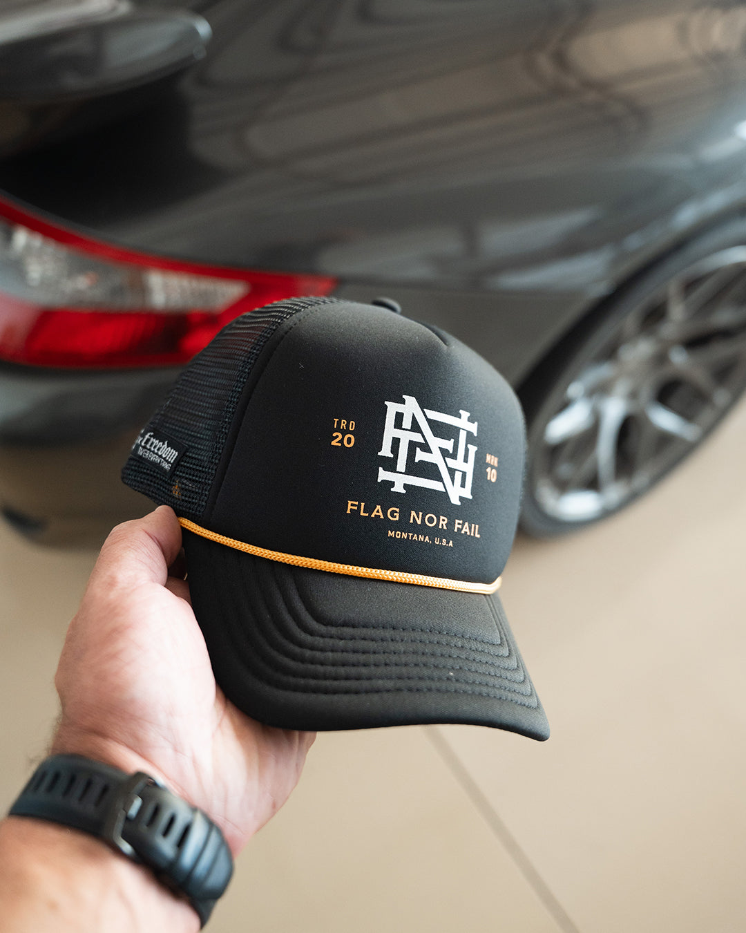 MONOGRAM FOAM TRUCKER - BLACK