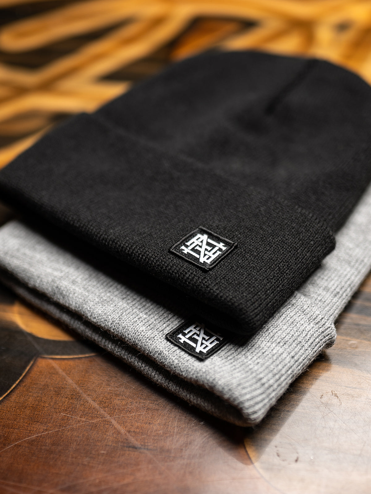 MONOGRAM BEANIE- GREY