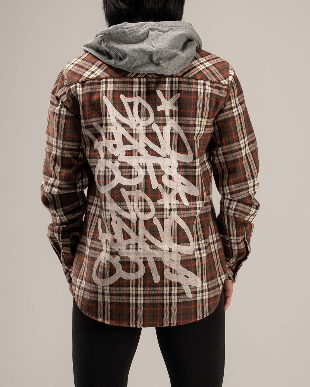 WOMEN'S HOODED NO HANDOUTS X FOREVER FLANNEL - ORANGE