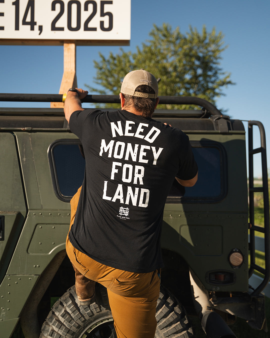 NEED MONEY FOR LAND TEE - BLACK