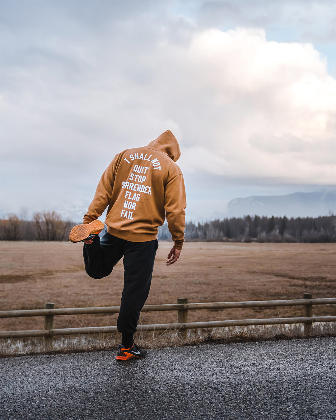 ANTHEM HOODIE - SADDLE/WHITE