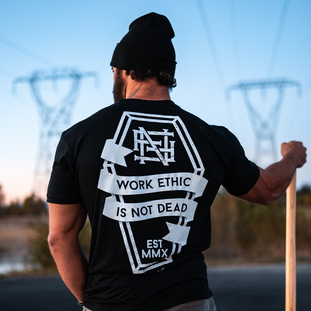 WORK ETHIC TEE - BLACK/WHITE