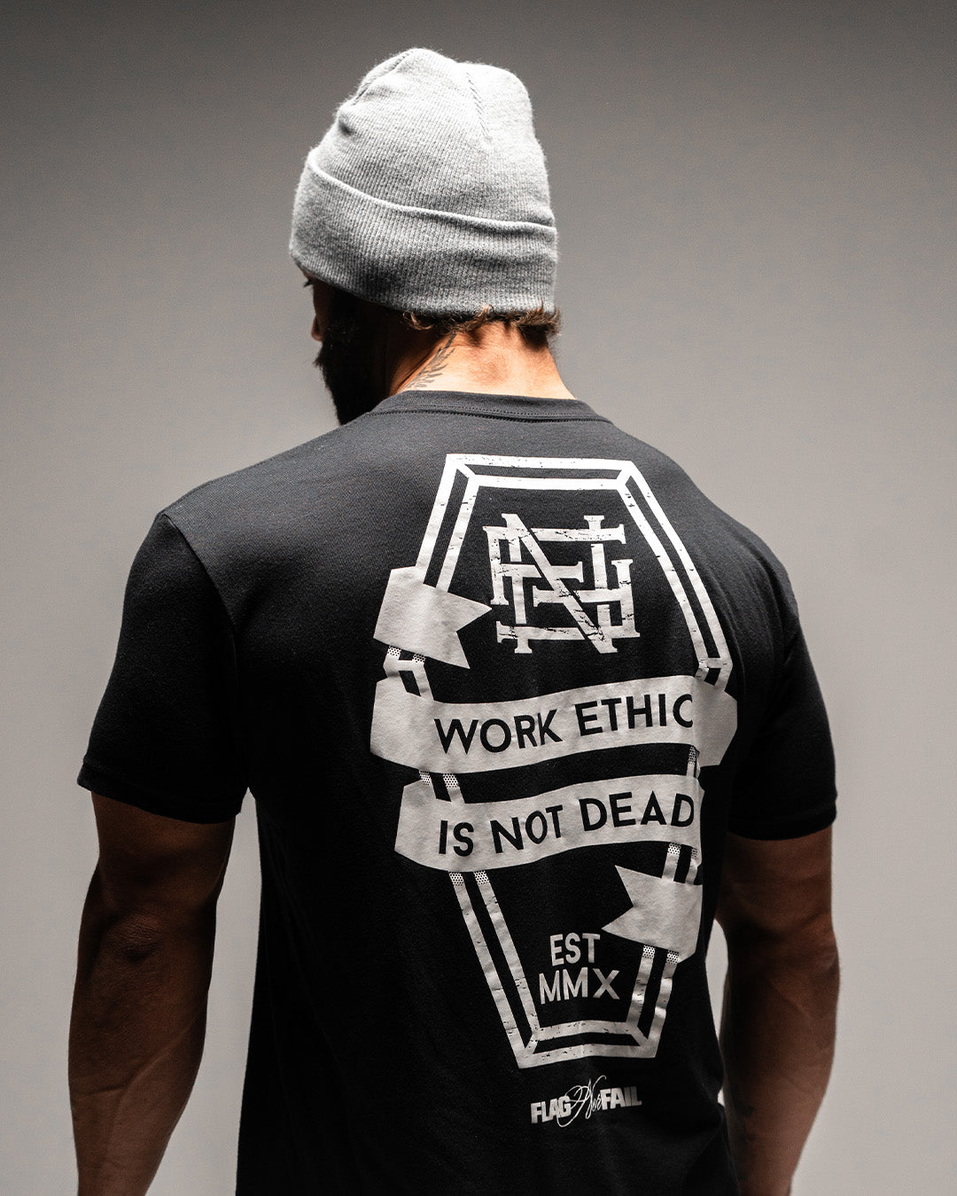 WORK ETHIC TEE - BLACK/WHITE