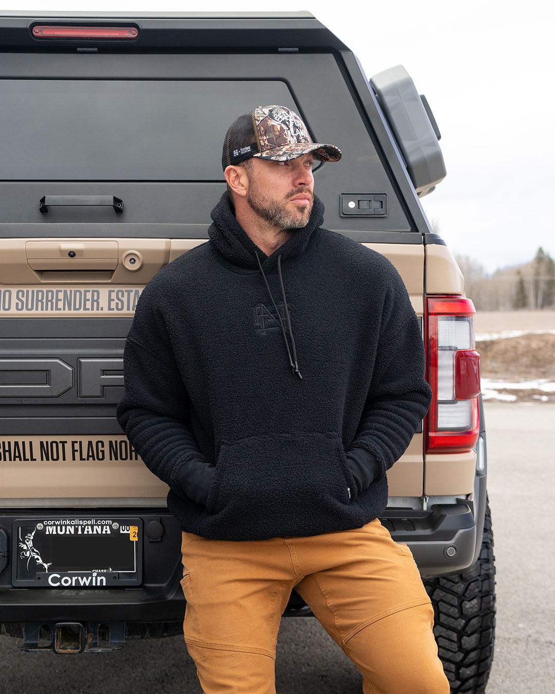 SHERPA HOODIE - BLACK