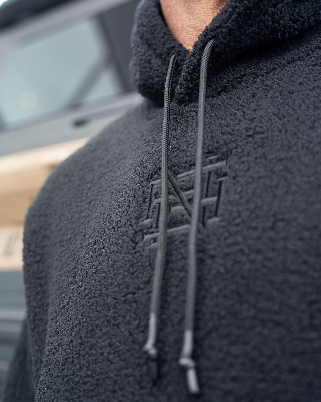 SHERPA HOODIE - BLACK