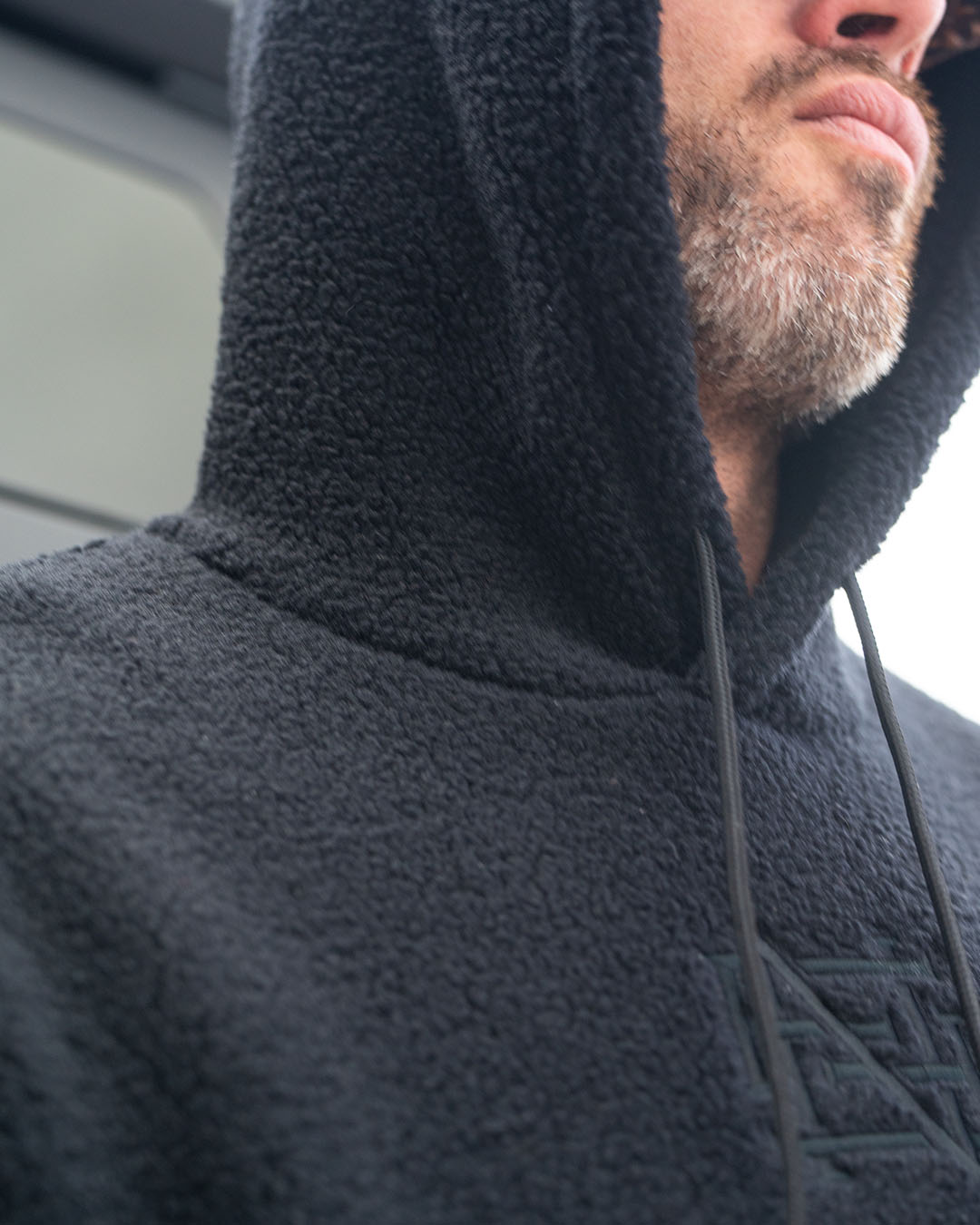 SHERPA HOODIE - BLACK