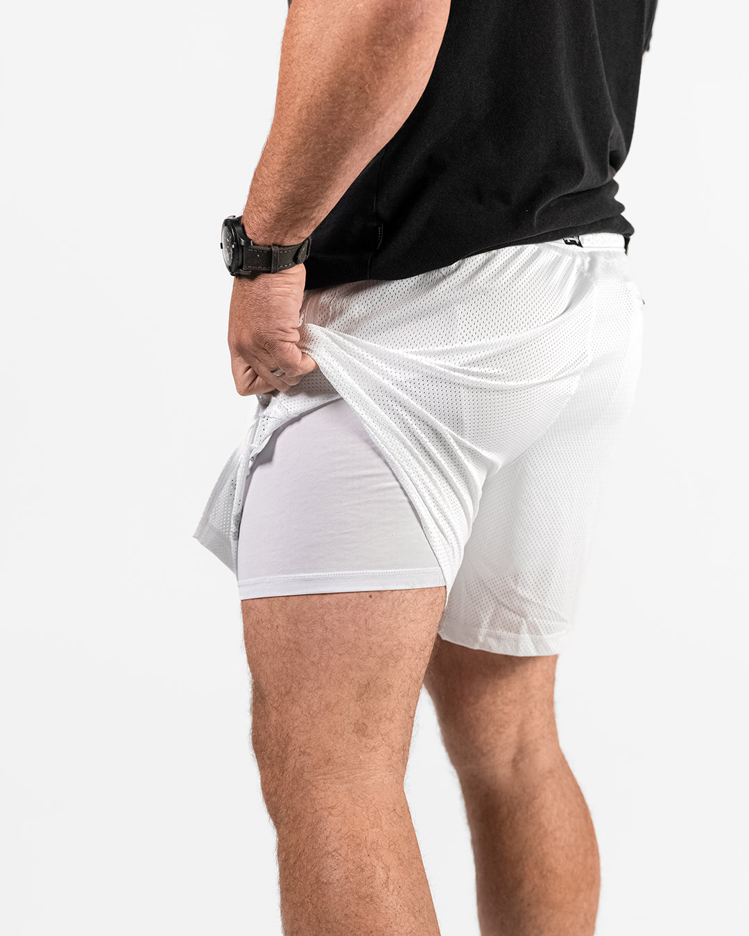 MENS MOMENTUM MESH SHORTS - WHITE