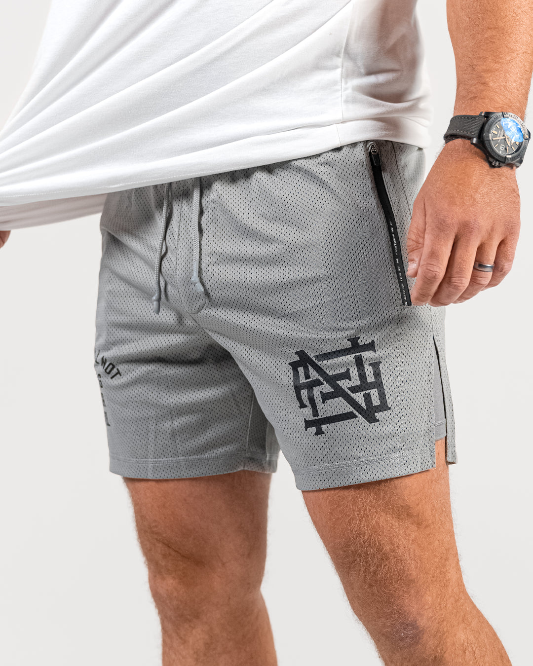 MENS MOMENTUM MESH SHORTS - GREY