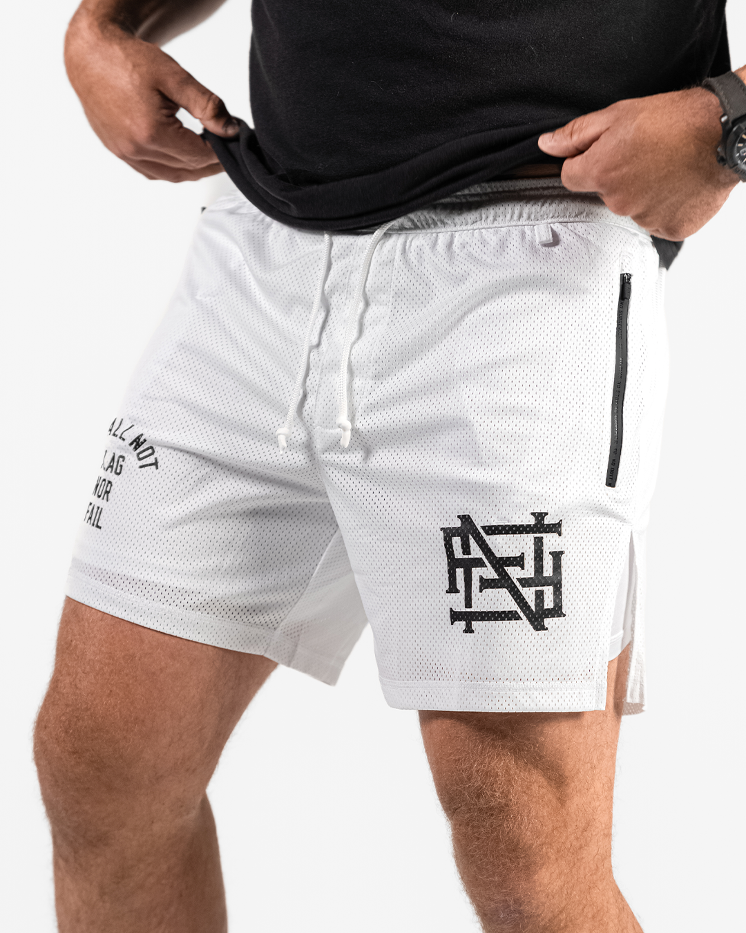 MENS MOMENTUM MESH SHORTS - WHITE