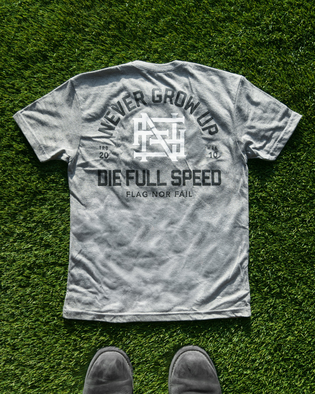 NEVER GROW UP TEE - TRIBLEND GREY