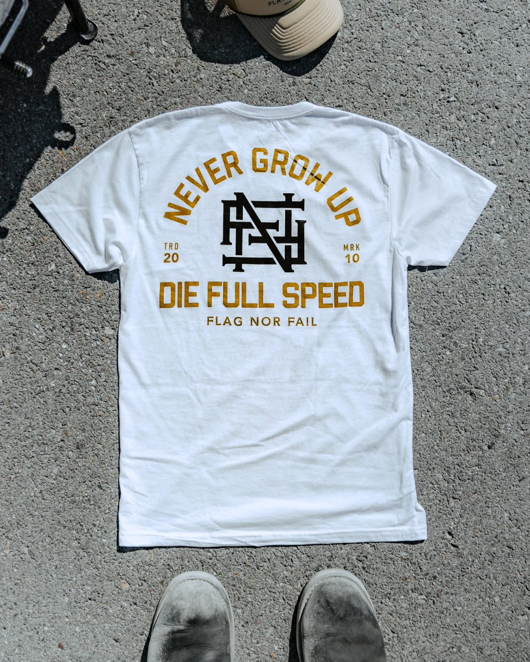NEVER GROW UP TEE - WHITE