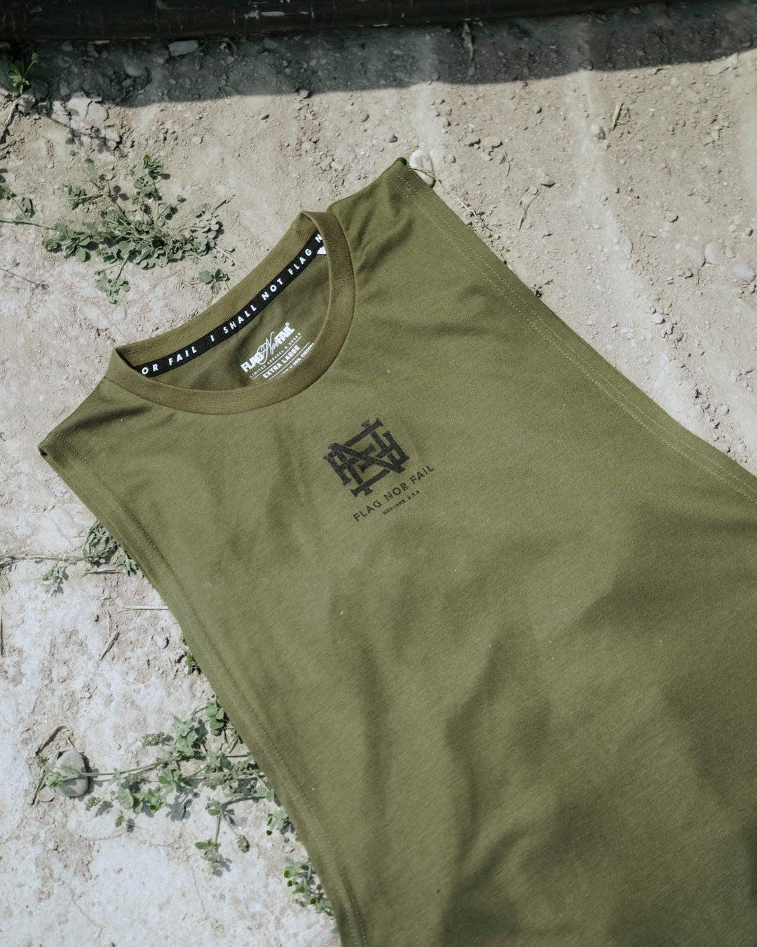 NO HANDOUTS BRO TANK - OLIVE