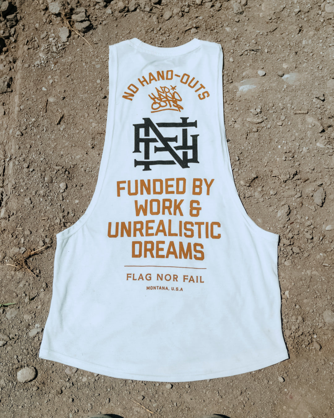 NO HANDOUTS BRO TANK - WHITE