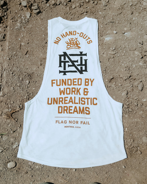 NO HANDOUTS BRO TANK - WHITE