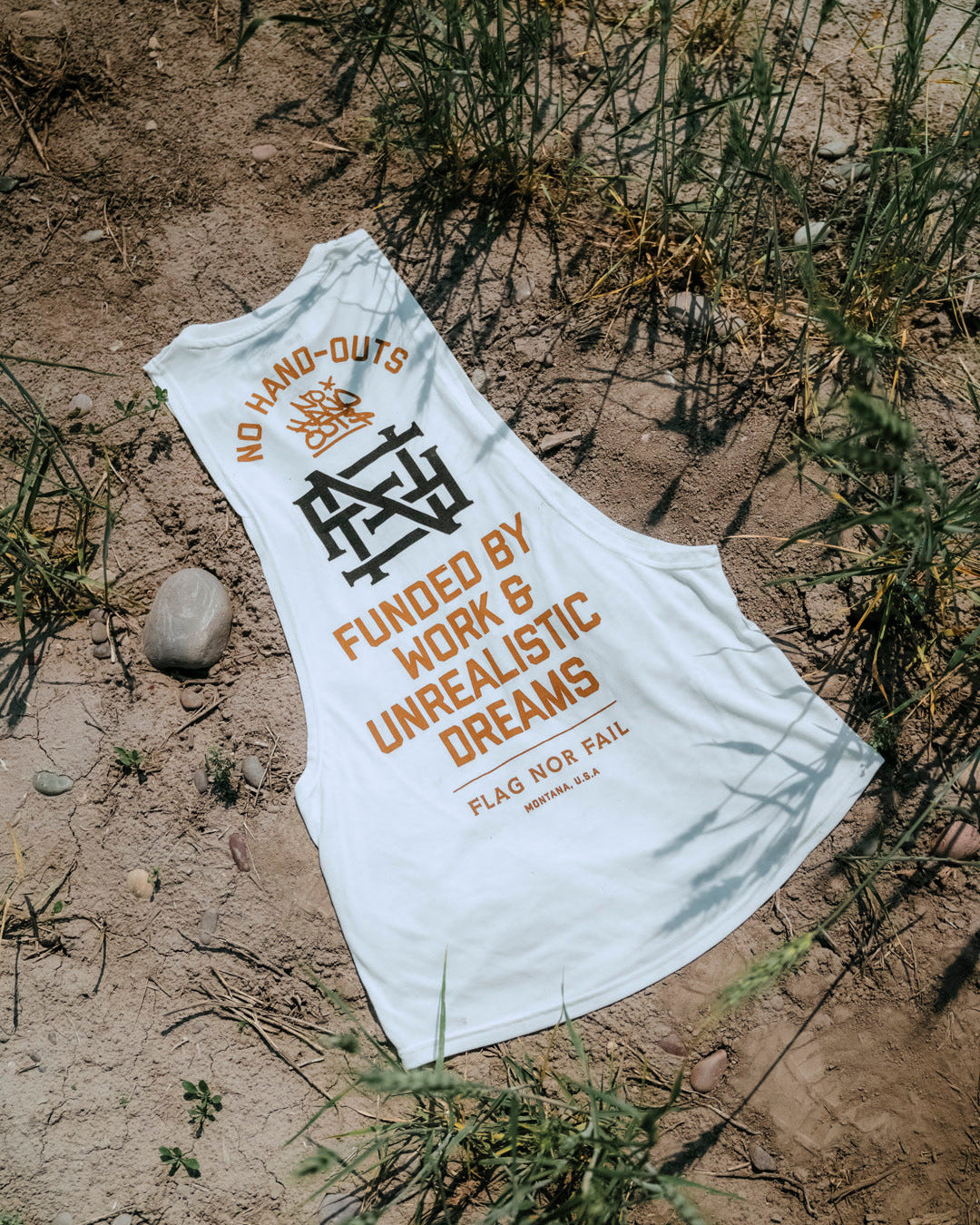 NO HANDOUTS BRO TANK - WHITE