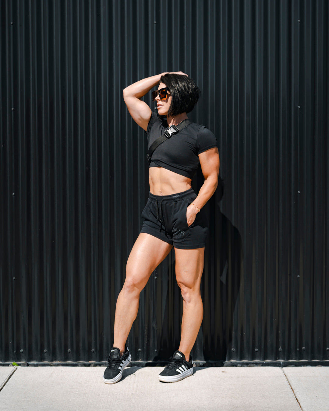 WOMENS TERRY SHORTS- BLACK