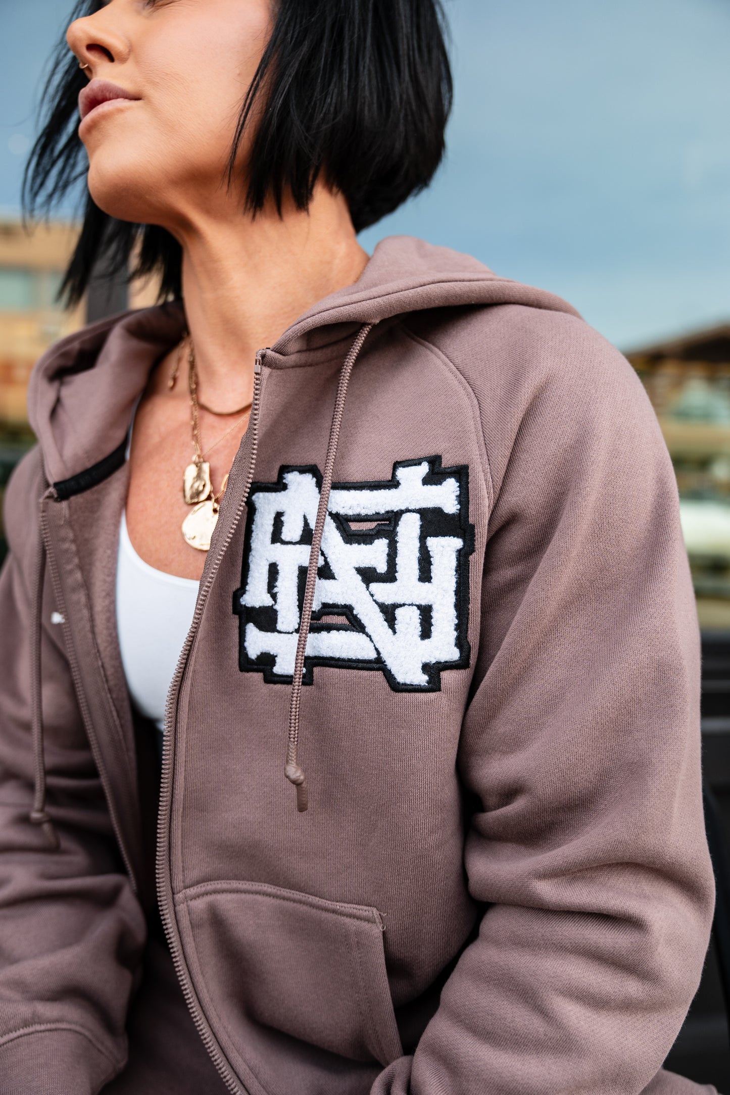 VARSITY PATCH ZIP UP + FREE TEE - EARTH