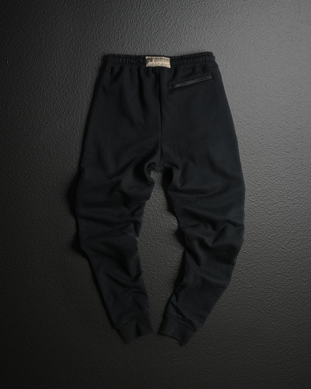 EMBOSSED FITTED JOGGERS-BLACK