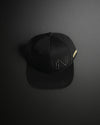 EMBROIDERED MONOGRAM HAT - BLACK/BLACK