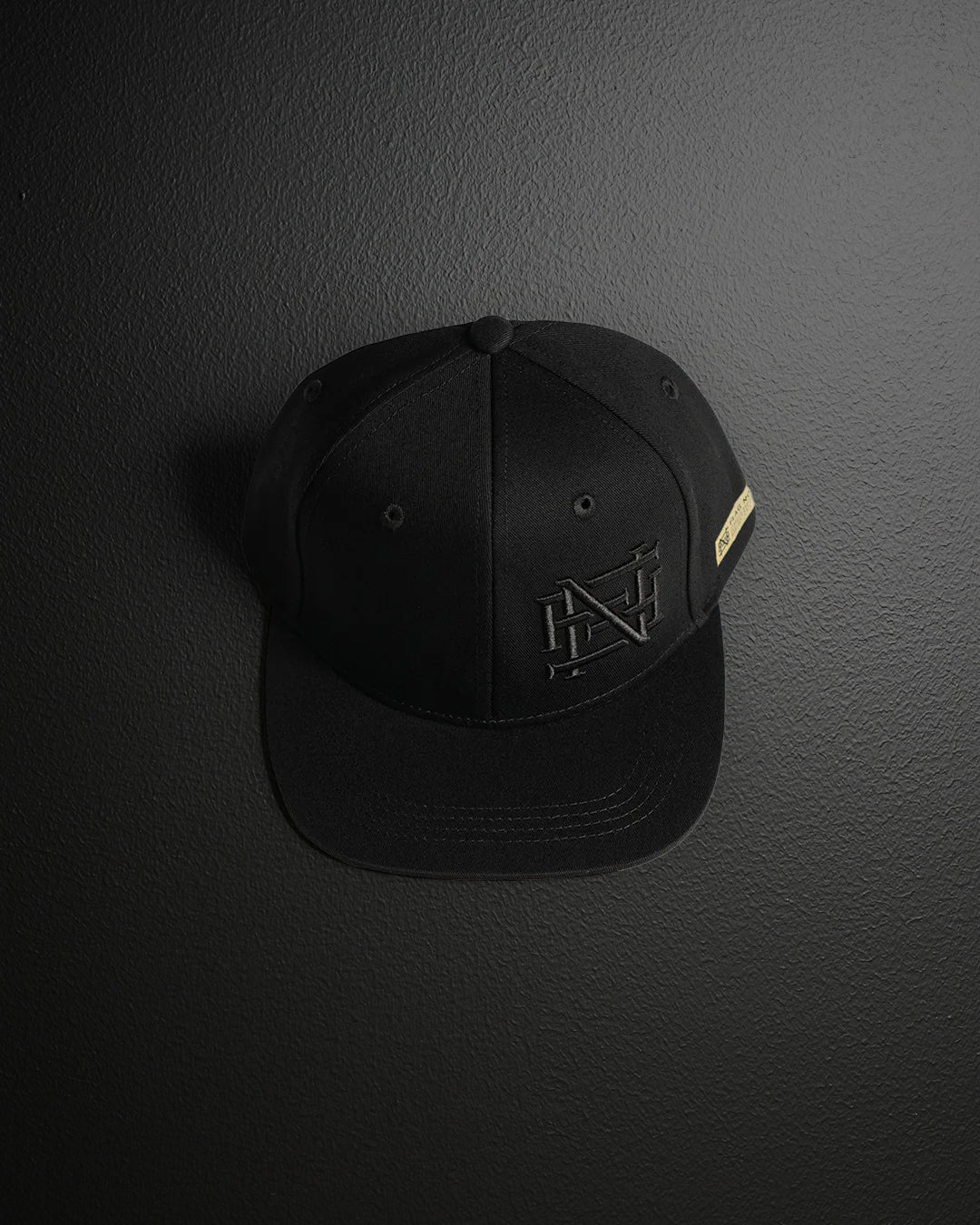 EMBROIDERED MONOGRAM HAT - BLACK/BLACK