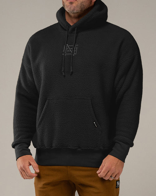 SHERPA HOODIE - BLACK