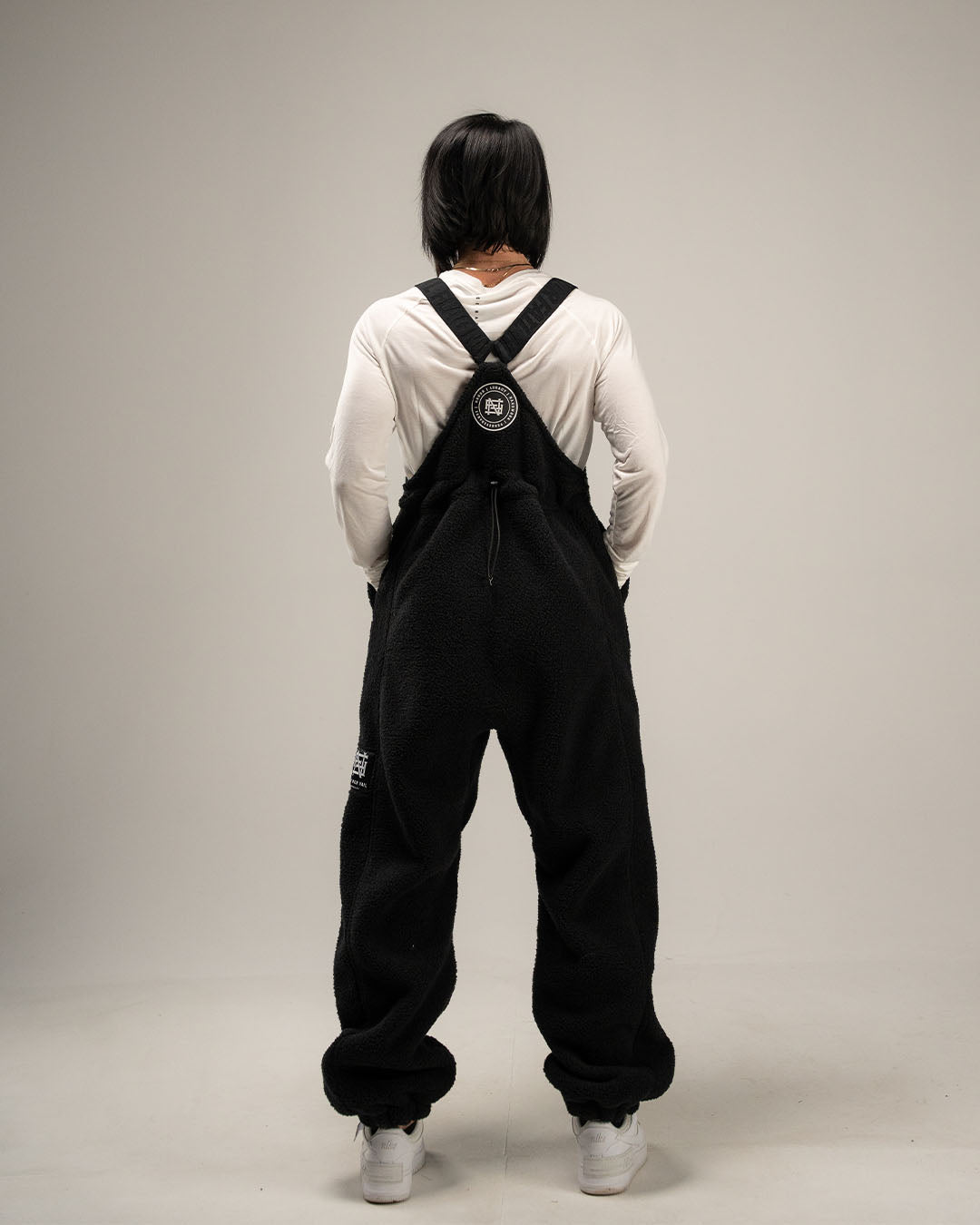 WOMENS OVERALLS - BLACK SHERPA