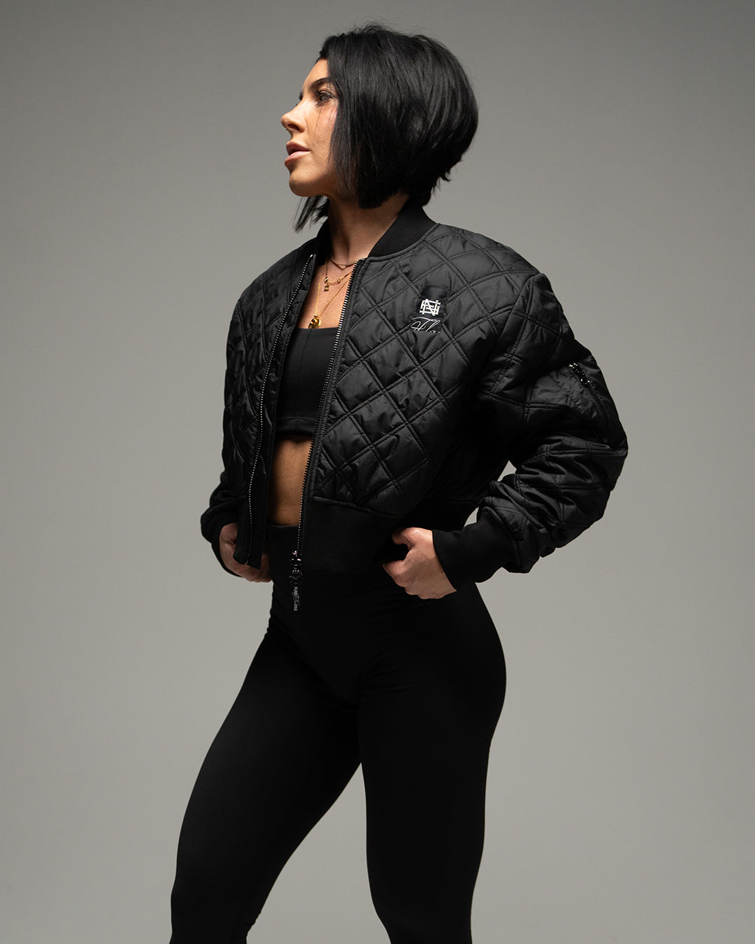 WOMEN'S BOMBER JACKET - BLACK