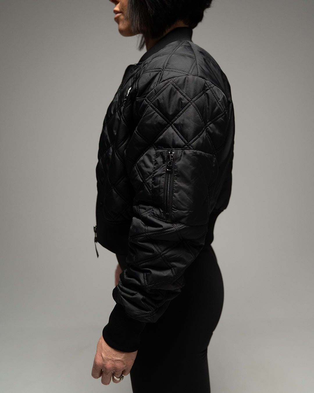 WOMEN'S BOMBER JACKET - BLACK
