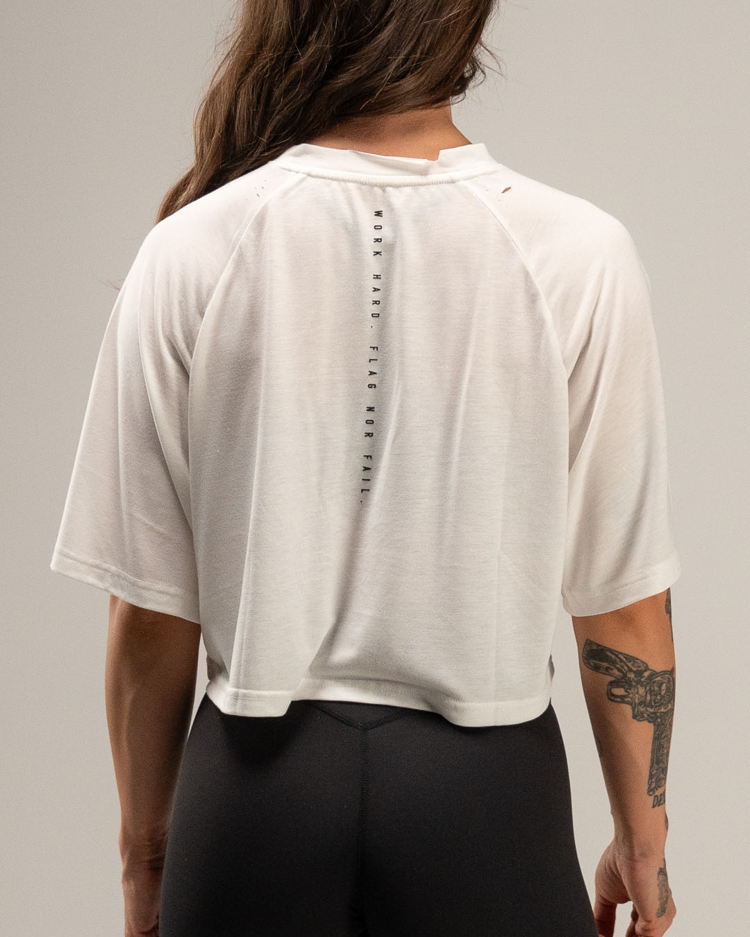 MOTO CROP TEE - WHITE